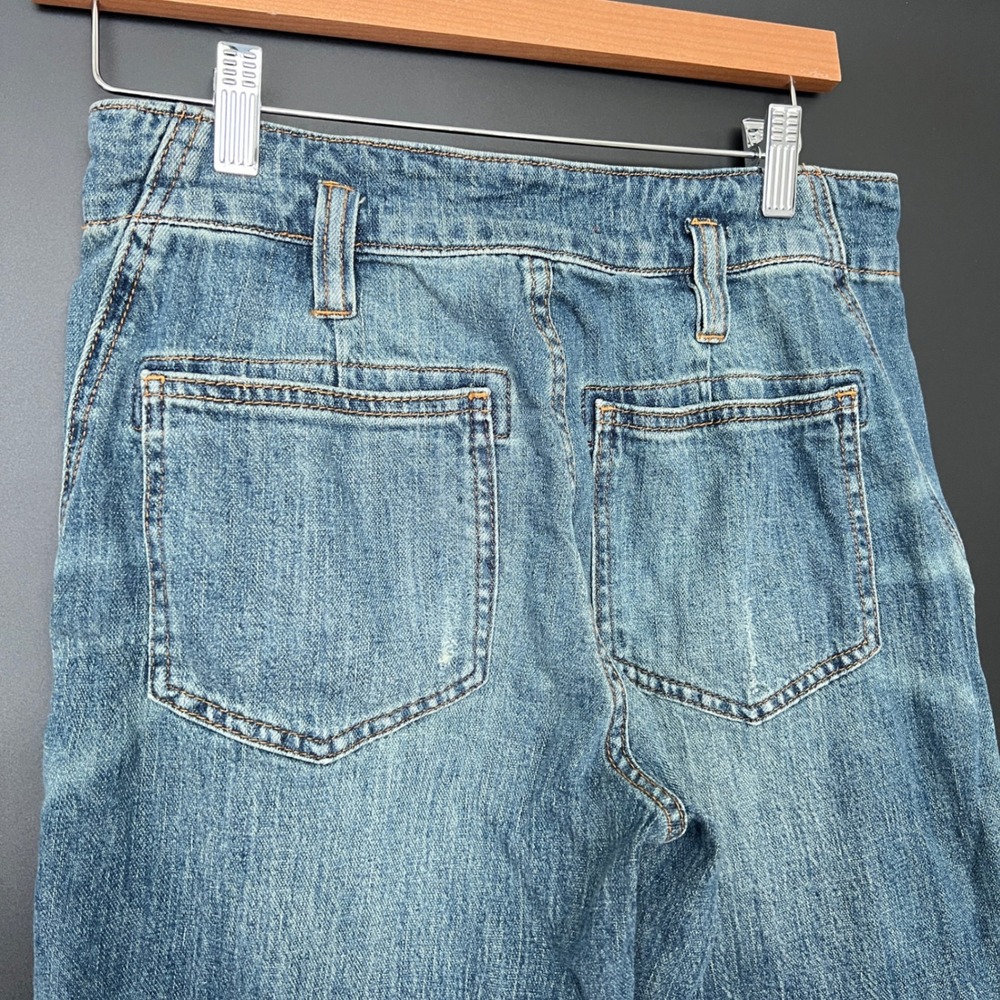 Anthropologie Pilcro The Wanderer Carpenter Jeans Blue Patchwork Utility Size 26 - Picture 9 of 13